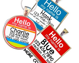 The Original "Hello My Name Is" Silver Pet ID Tag -As Seen In Modern Dog Magazine