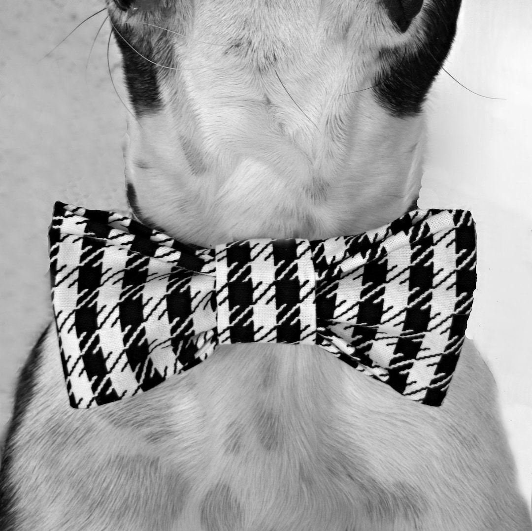 Dog Collar Bow Tie Houndstooth Etsy