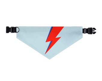 Bowie Ziggy Stardust Lightning Bolt Pet Bandana Collar