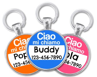 Personalized Dog ID Tag, Custom Pet Tag, Sterling Silver Plated