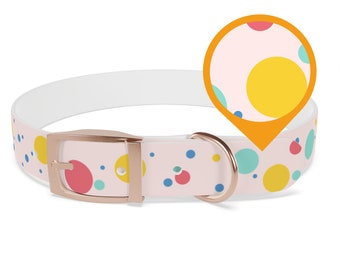 Pawlished Polka Pup Dog Collar -Choose Size and Buckle Finish