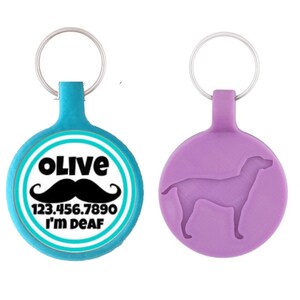 THE ORIGINAL Mustache Personalized Dog ID Pet Tag Custom Pet Tag You Choose Tag Size & Colors-as seen in Every Dog Magazine image 6