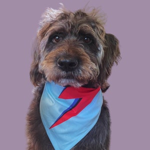 Lightning Bolt Ziggy Stardust Bowie Pet Bandana- 2 Sizes