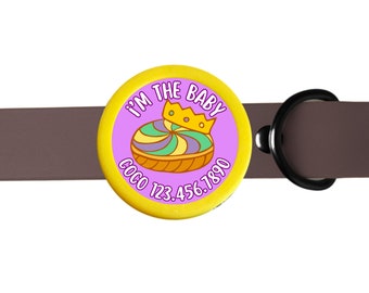 Mardi Gras King Cake Silent, Eco-Friendly, Ringless ID Tag for Cats and Dogs