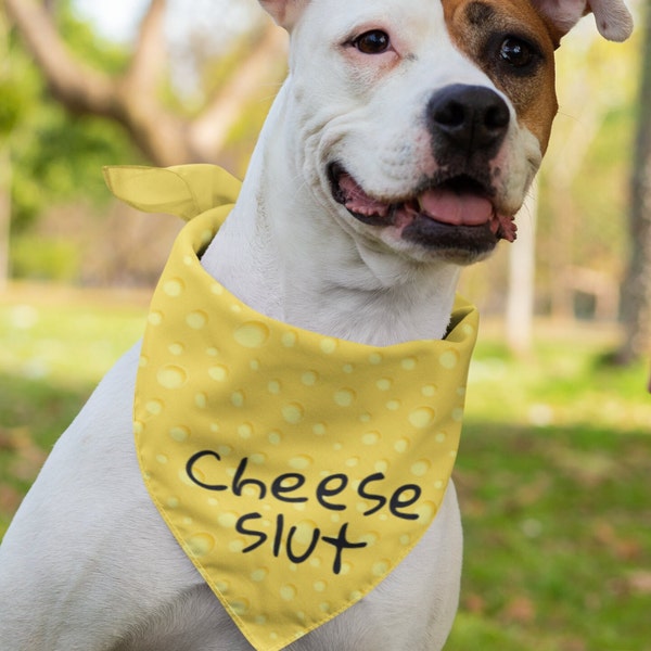 Cheese Slut Pet Bandana for Dogs and Cats- 2 Sizes Tiktok