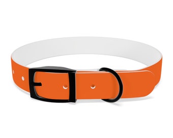 Hunting Orange Personalized Dog Collar -Choose Buckle Finish