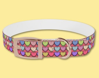 Candy Hearts Valentine's Day Dog Collar -Choose Buckle Finish