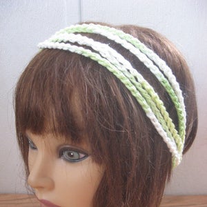 BoHo Crochet Hairband, Bohemian Band, GREEN Dread Wrap, Hair Accessory, Women n Teens, Hippie Hair Band, Hair Tie, Crochet Headband  BH5