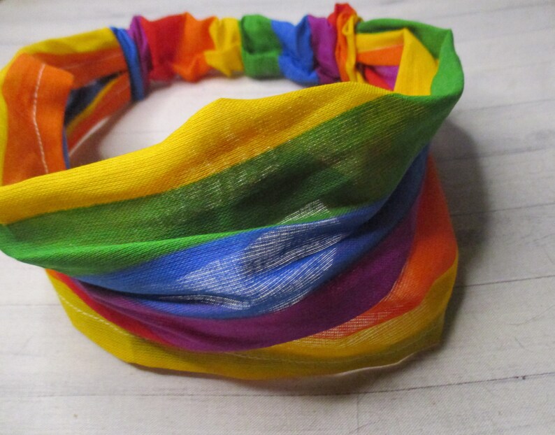 GAY PRIDE Headband LGBTQ Rainbow Hair Bandana Chemo Etsy