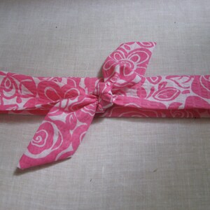 SKINNY Skinny Women&#39;s Headband PINK Headbands That Tie Thin Women&#39;s Teens,Dolly Bow Headband Tie On Headband, Pony Tail Scarf, Purse Scarf