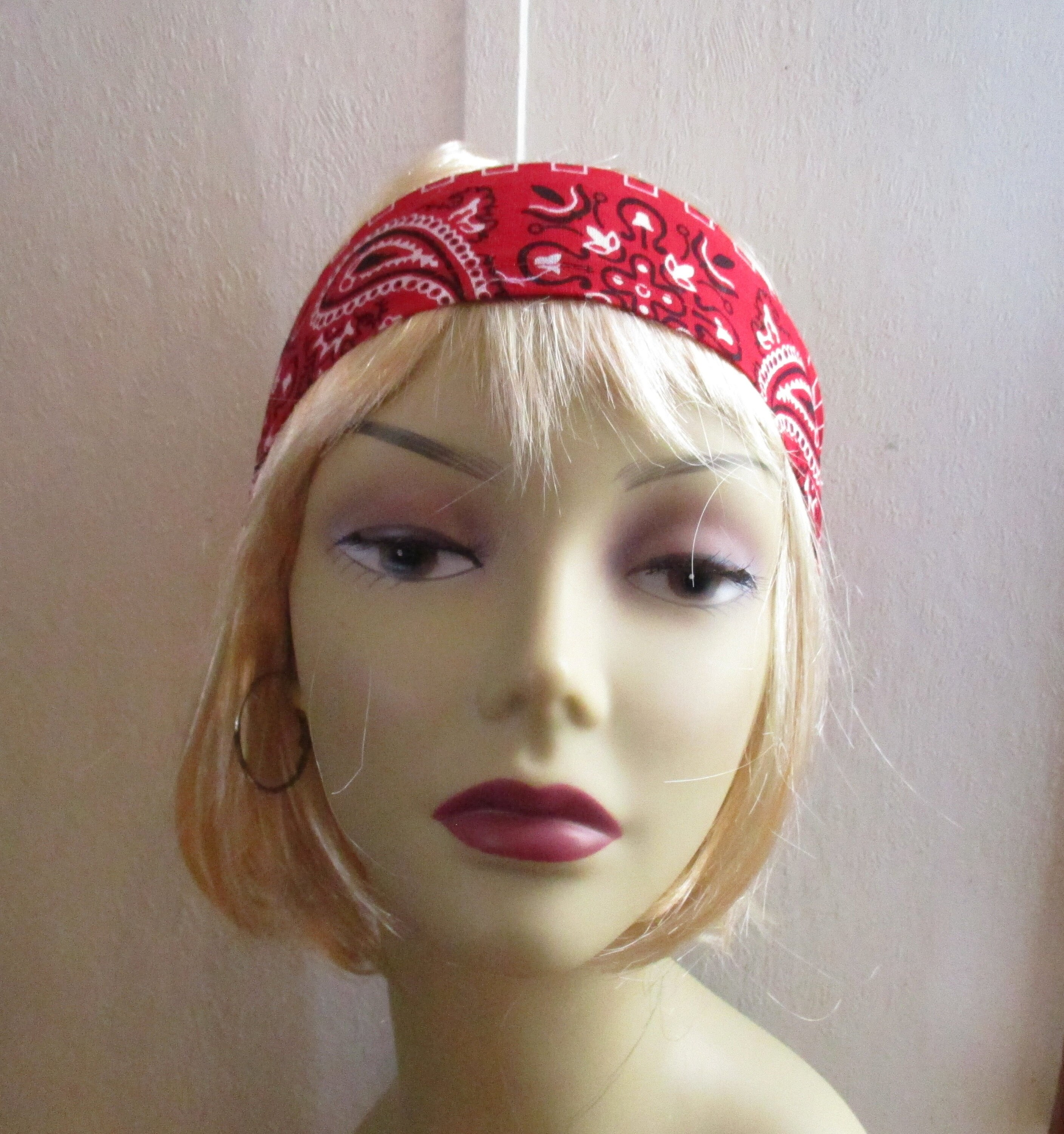 Hair Band Rockabilly BANDANA RED Hair scarf Headband Etsy
