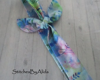 Skinny Headbands That Tie Womens Teens, Narrow Self Tie Pony Tie, Tie Up Headband, Floral Headband, Flower Headband Purse Scarf