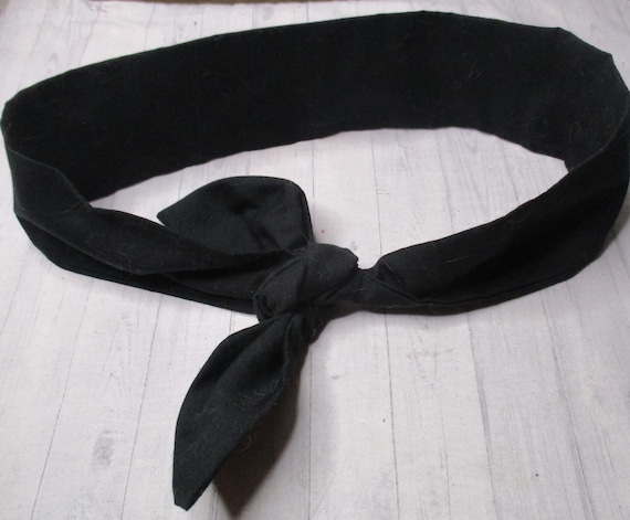 Narrow Black Headband for Women Adjustable Hair Bandana, Black