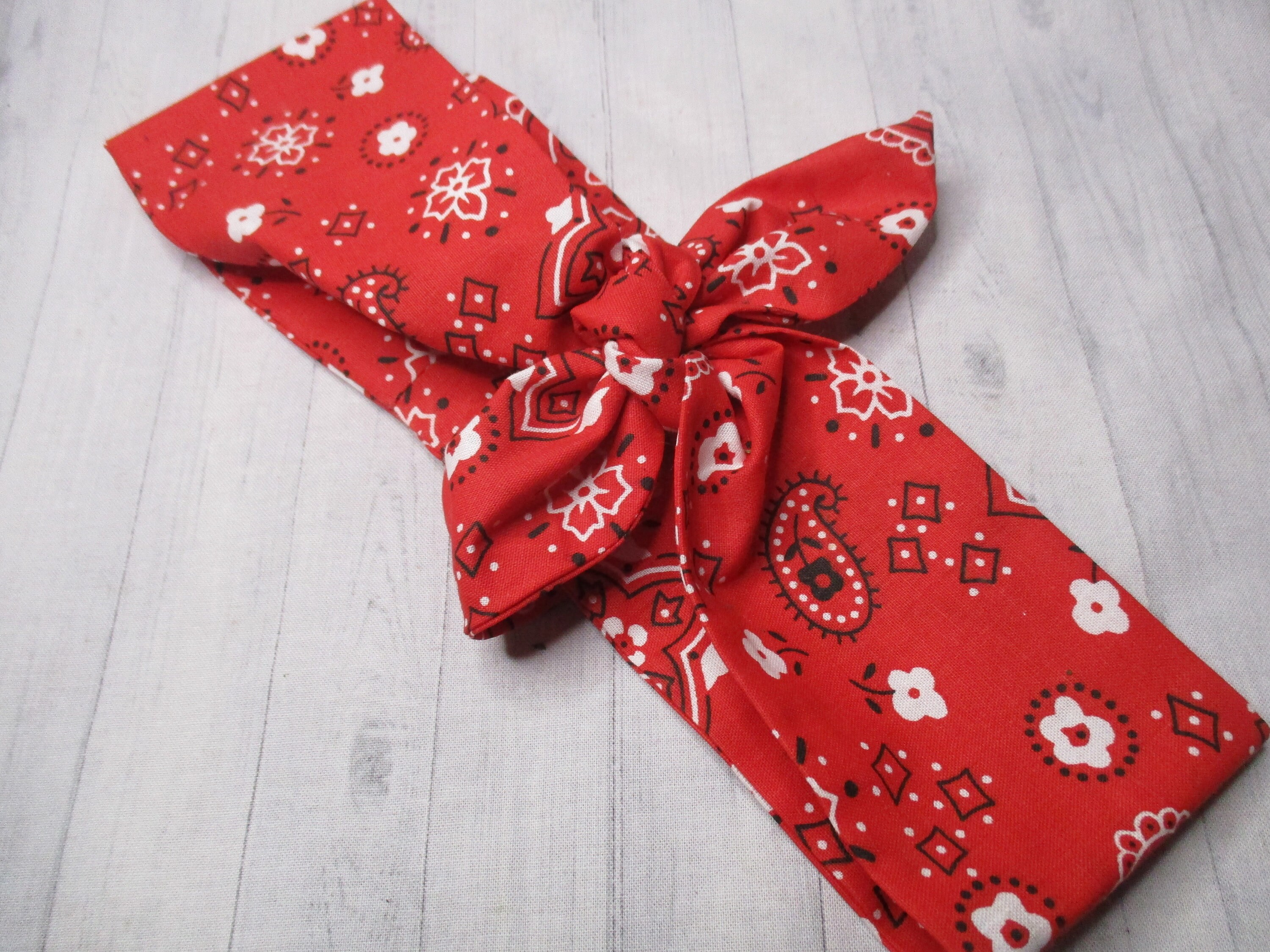 Hair Bandanas Womens Teens RED Bandana Headbanddolly Bow Etsy UK