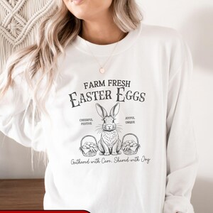 Easter Bunny Sweatshirts, Easter Sweater, Easter Egg Shirt, Farm Fresh Eggs, Funny Easter Shirt, Comfy Cozy Easter Day Gift
