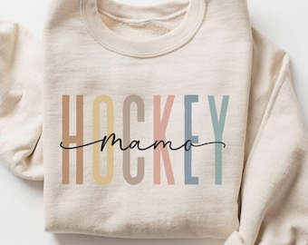 Hockey Mama Sweatshirt, Cute Hockey Sweater, Hockey Game Day Shirt, Hockey Mom Gift, Retro Sports Mom Shirt, Proud Hockey Mom Sweatshirt