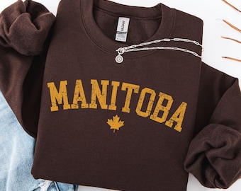 Manitoba Sweatshirt, Manitoba Canada Sweater, Brown Gold Manitoba Shirt, Vintage Manitoba Sweater, Manitoba Gift, Mens Womens Sweatshirt,