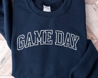 Distressed Game Day Sweatshirt, Hockey Mom Sweater, Hockey Game Day Sweatshirt, Hockey Mom Gift, Sports Mom Shirt, Game Day Sweater Hockey