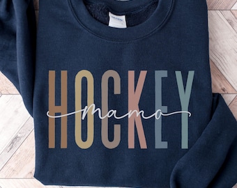 Hockey Mama Sweatshirt, Cute Hockey Sweater, Hockey Game Day Shirt, Hockey Mom Gift, Retro Sports Mom Shirt, Proud Hockey Mom Sweatshirt