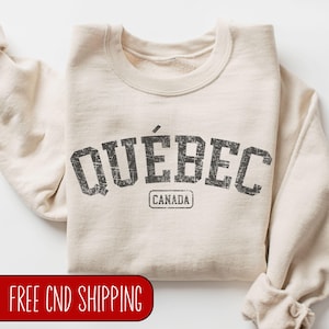 Quebec Sweatshirt, Quebec Sweater, Vintage Quebec Shirt, Quebec Canada, , Mens Womens Sweatshirt, Quebec Trip, Quebec French Canadian Gift
