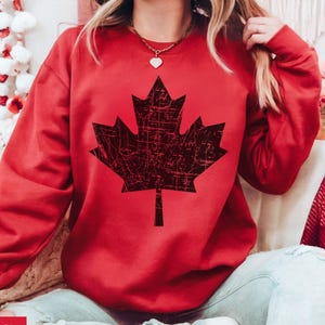 Sweat-shirt feuille d'érable, Sweat-shirt Canada, Pull canadien, Sweat-shirt feuille d'érable vintage, T-shirt de la fête du Canada, Fierté canadienne, Feuille d'érable noire, Cadeau Canada