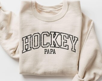 Distressed Hockey Papa Sweatshirt, Hockey Papa Sweater, Hockey Dad Gift, Hockey Grandpa Shirt, Hockey Coach Gift, Hockey Game Day Sweatshirt