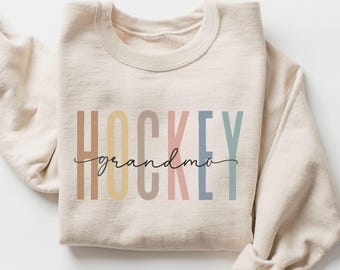 Hockey Grandma Sweatshirt, Cute Hockey Sweater, Hockey Game Day Shirt, Hockey Grandma Gift, Retro Grandma Sweatshirt, Proud Hockey Grandma
