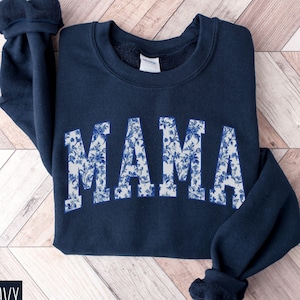 Sweat maman chinoise, pull en toile maman, chemise maman bleue, sweat maman fleuri, cadeau nouvelle maman, cadeau fête des mères, faire-part de grossesse