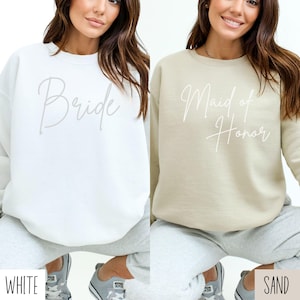 Bridesmaid Sweatshirt, Bachelorette Sweater, Propose Bridesmaids, Minimalist Bridal, Getting Ready Bridal, Wedding Rehearsal, Maid of Honor