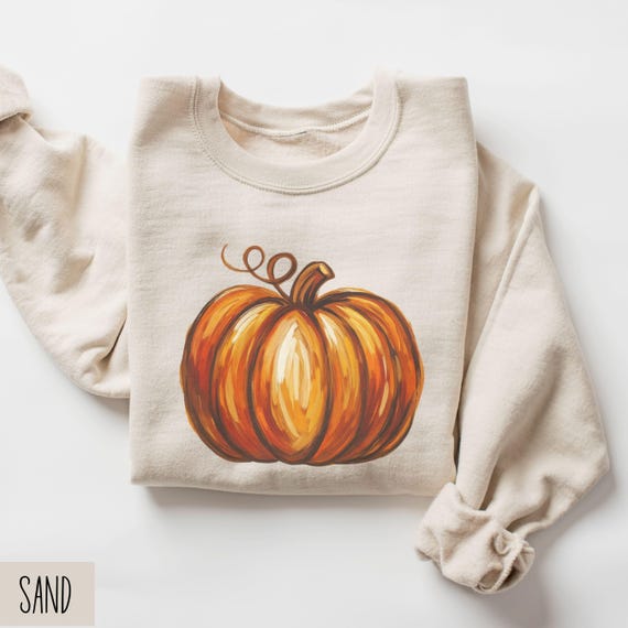 Pumpkin Sweatshirt, Painted Pumpkin Shirt, Cute Pumpkin Sweater, Autumn Sweatshirt, Pumpkin Season Sweater, Halloween Thanksgiving Fall