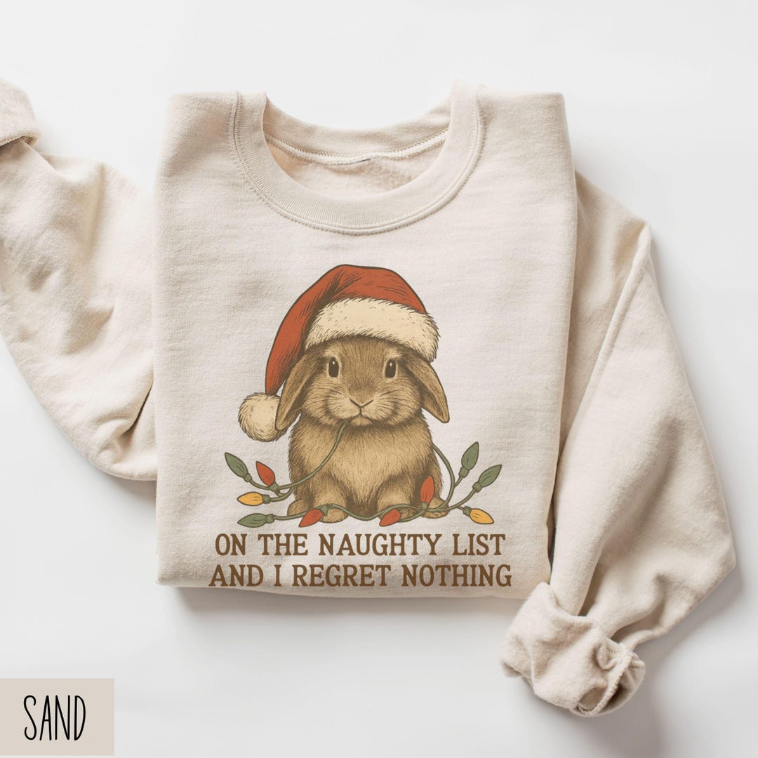 Holiday Rabbit Sweaters Funny Christmas Bunny Sweatshirt, Festive Bunny Sweater, Cute Animal ...