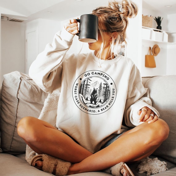 Funny Camping Sweatshirt, Camping Sweater, Worst Case Scenario Shirt, Funny Hiking Gift, Camping Lover Gift, Funny Sweatshirt, Outdoorsy