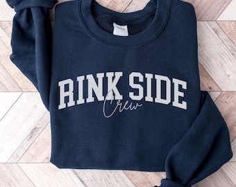 Rink Side Crew Hockey Sweatshirt, Funny Hockey Mom Sweater, Hockey Game Day Shirt, Funny Hockey Mom Gift, Hockey Parents Shirt, Hockey Coach