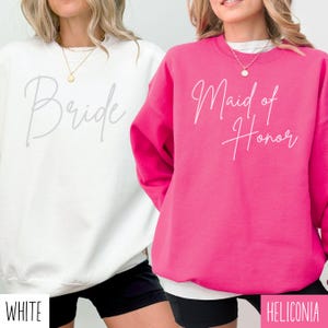 Pink Bridesmaid Sweatshirt, Bachelorette Sweater, Propose Bridesmaid, Minimal Bridal, Getting Ready Bridal, Wedding Rehearsal, Maid of Honor