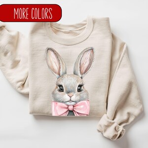 Bunny Lover Sweatshirt, Coquette Bow Sweater, Bunnie Mom, Rabbit Owner Gift,  Cute Bunny Mom Top, Womens Sweatshirt, Bunny Rabbit Shirt,