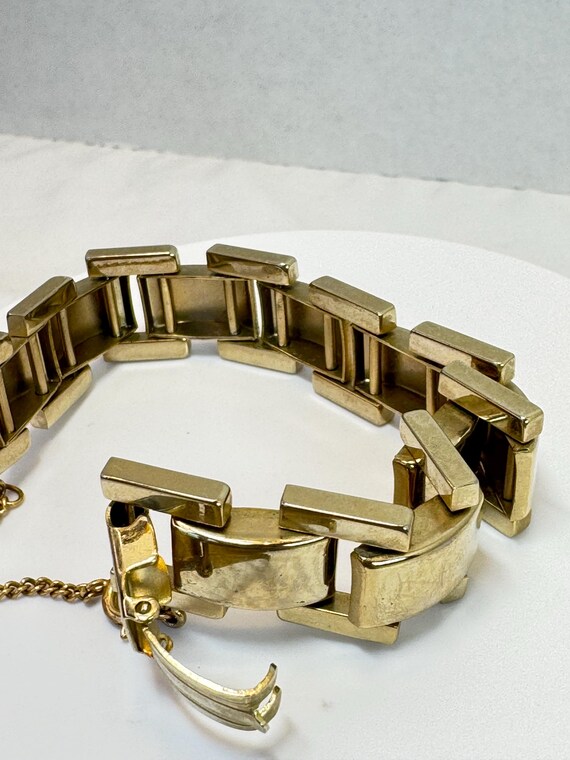 Gold link Chain Bracelet – Chunky Rectangular Lin… - image 2