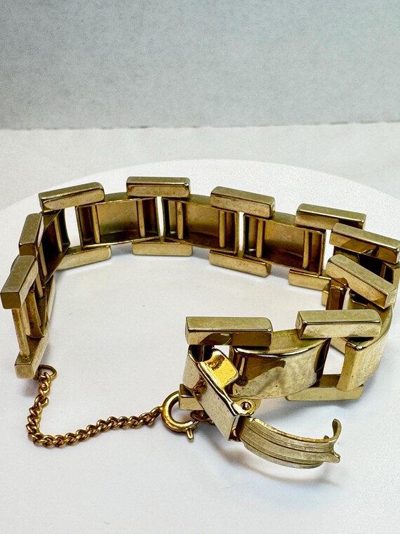 Gold link Chain Bracelet – Chunky Rectangular Lin… - image 3