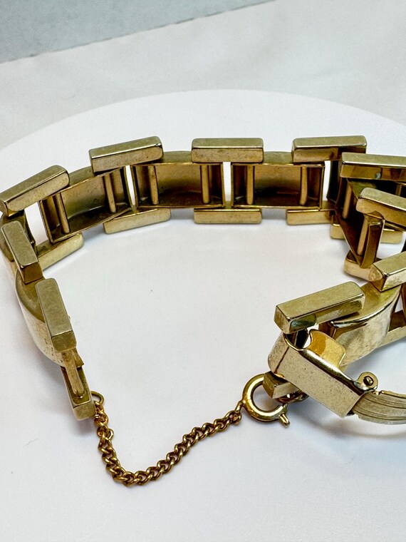 Gold link Chain Bracelet – Chunky Rectangular Lin… - image 1