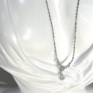 Avon Vintage Necklace with Teardrop Rhinestone- elegant and lovely