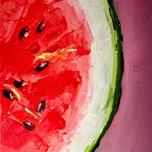 Mini Watermelon Painting – Colorful Kitchen Decor, 4x6 Inches