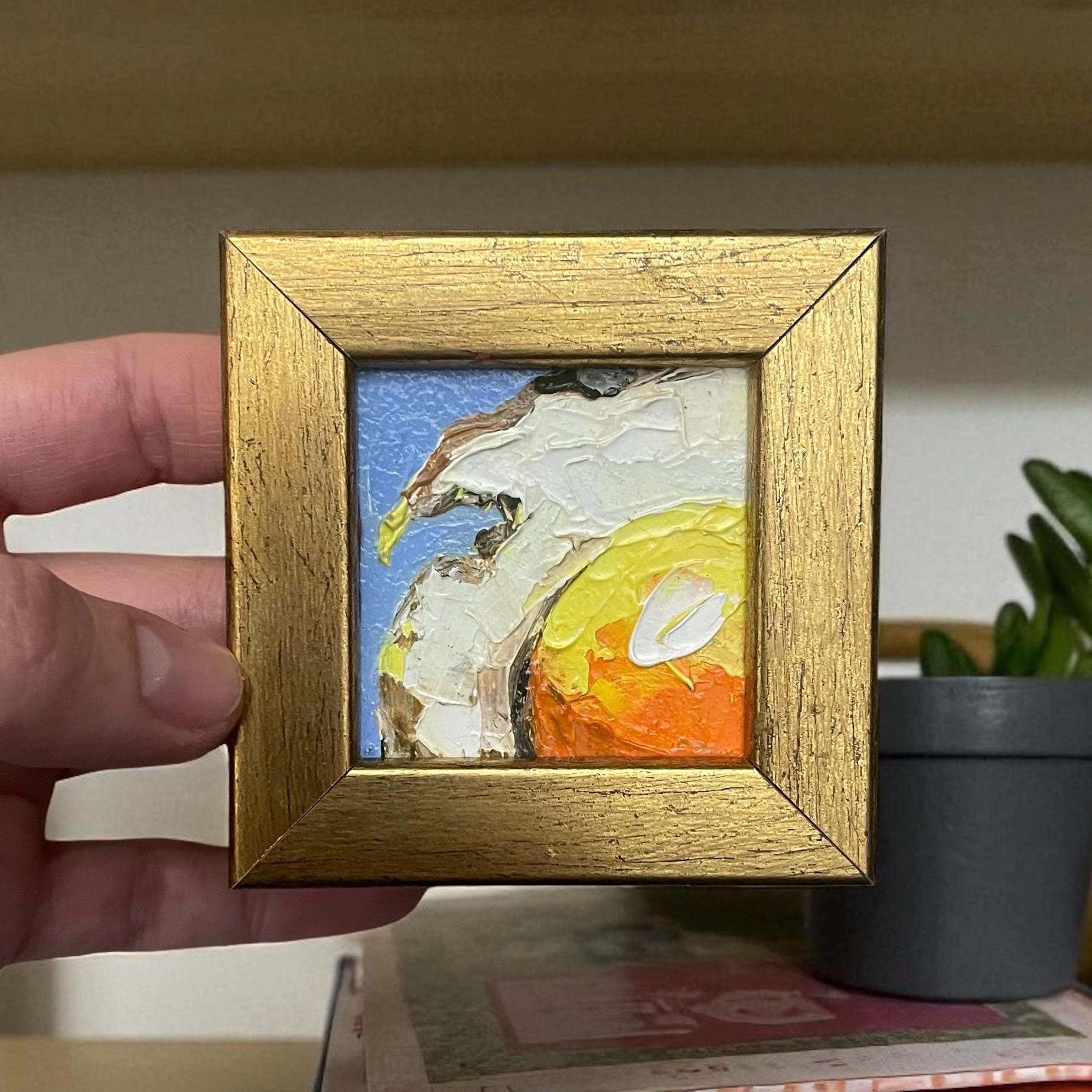 卵の油絵 キッチンの壁アート モダンスタイルの小さな本棚の装飾