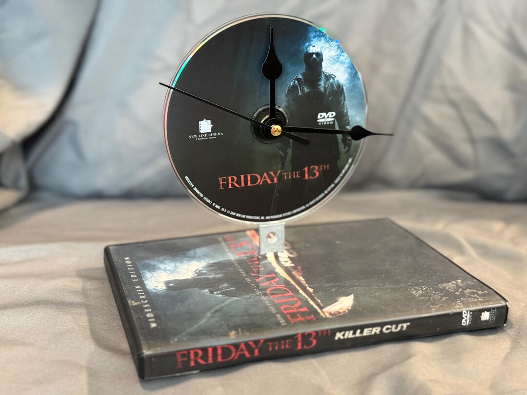 Jason Voorhees Friday the 13th Handmade Clock With Dvd Stand Horror ...