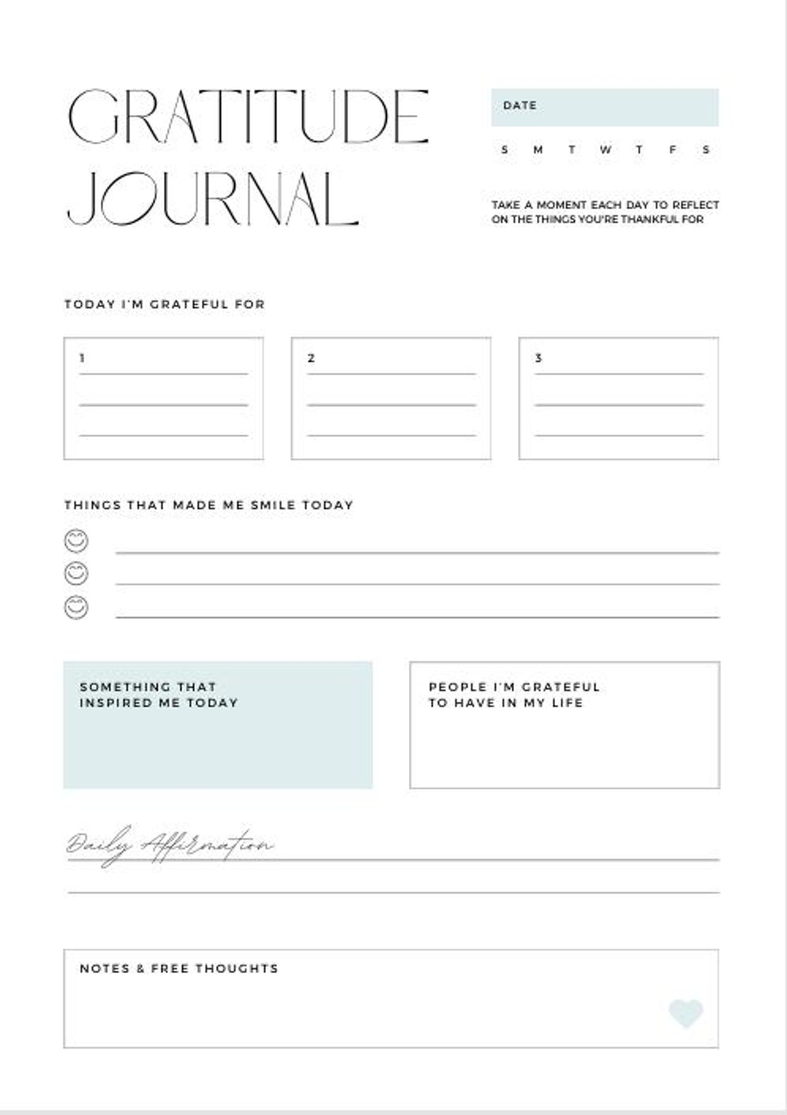 Gratitude Journal Printable PDF - Etsy