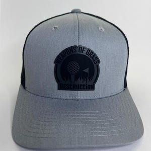 Custom Leatherette Patch Golf Hat - Cap for Men & Women, Adjustable Sports Hat, Unique Gift for Golf Lovers Weapons of Grass Destruction hat