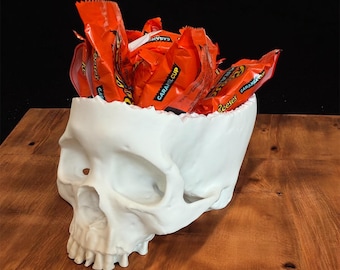 Skull Candy Dish I Halloween Candy Bowl I 3D Printed Skeleton Skull Halloween Decor