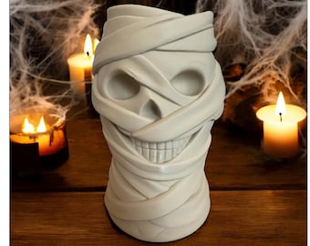 Halloween Mummy Skeleton Vase I 3D Printed Spooky Mummy Egyptian Vase I Halloween Home Decor I Artificial Plants Vase I Autumn Fall Decor