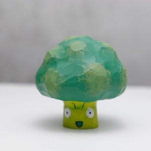 Figurina di broccoli vegetale dipinta a mano alta 2,8 pollici