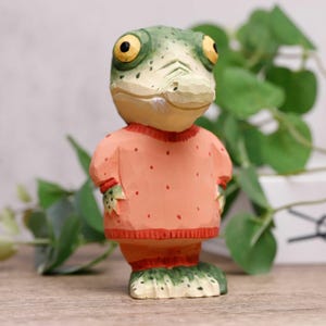 4.3 inch tall cute hand-painted crocodile doll