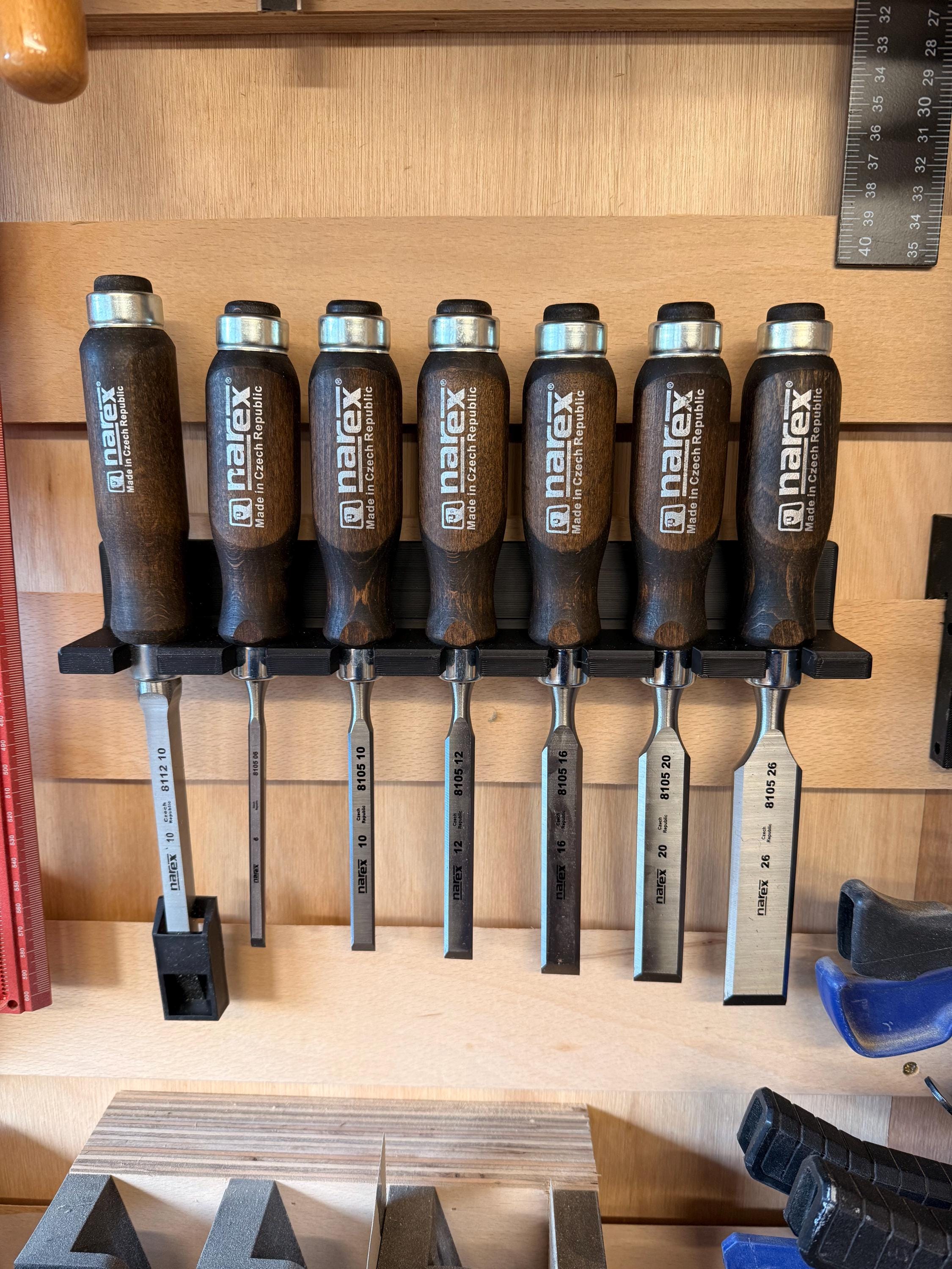 Narex 8105 Chisel Holder | 3D Printed Wall Mount Rack for 7 Bench ...