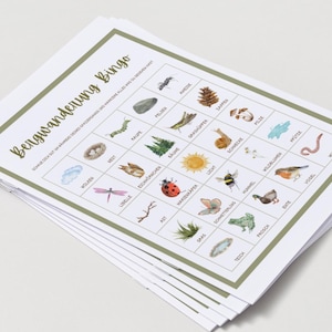 Mountain hike bingo I Children&#39;s birthday party I Fun hiking I Hiking with children I Games for on the go